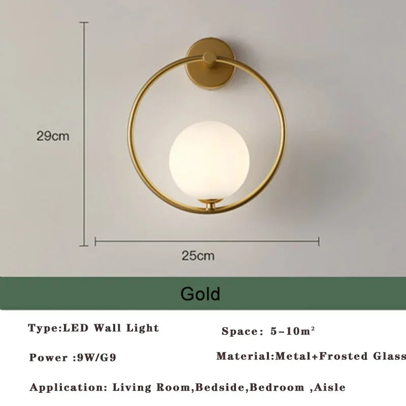 Lustre LED Moderne Nordic Gold & Black