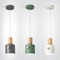 Suspension LED Nordique en Bois pour Intérieur - Lampe Décorative Macaron Luminaire Unique pour Salon, Salle à Manger et Chambre