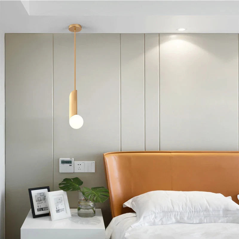 Suspension design chromée dorée nordique pour une chambre à coucher tendance
