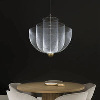 Lustre Nordique Dimmable en Grille Métallique LED Géométrique, Design Moderne