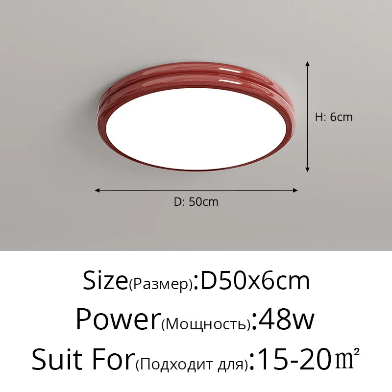 Plafonnier rond minimaliste LED pour éclairage intérieur