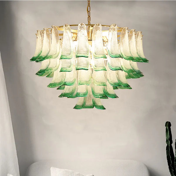 Lustre de luxe en verre suspendu avec LED magnétique