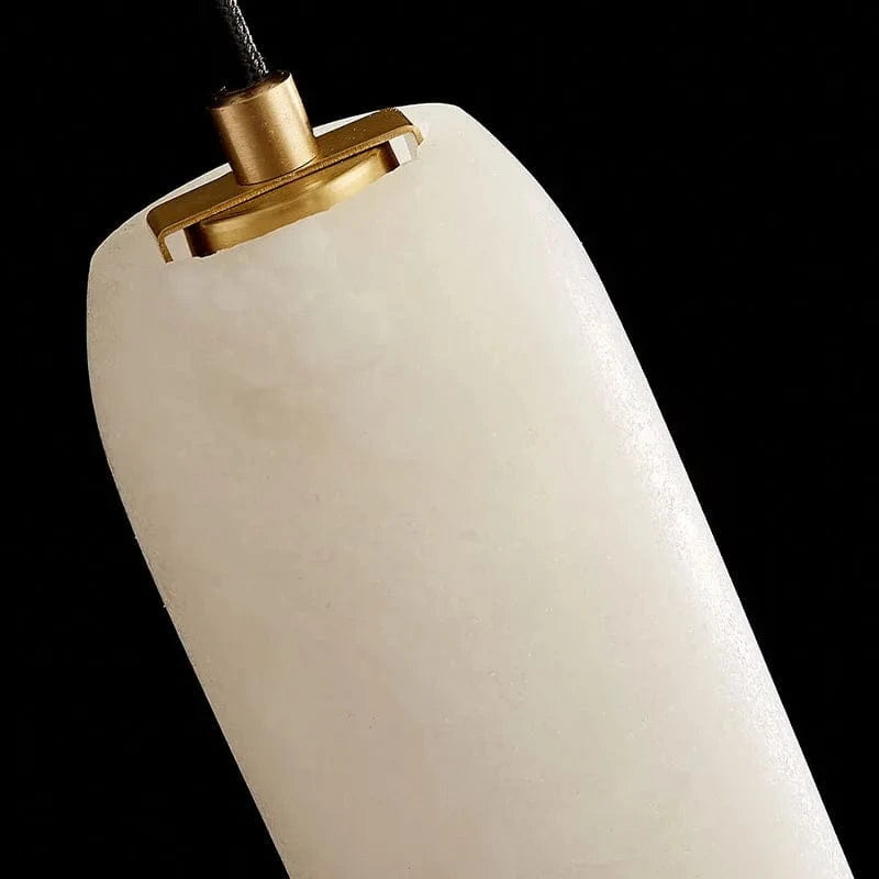 Suspension Luxe en Marbre Naturel avec Fil en Laiton Réglable