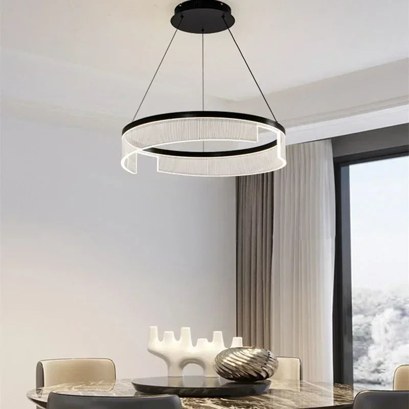 Lustre LED Anneaux Suspendu Nordique Moderne