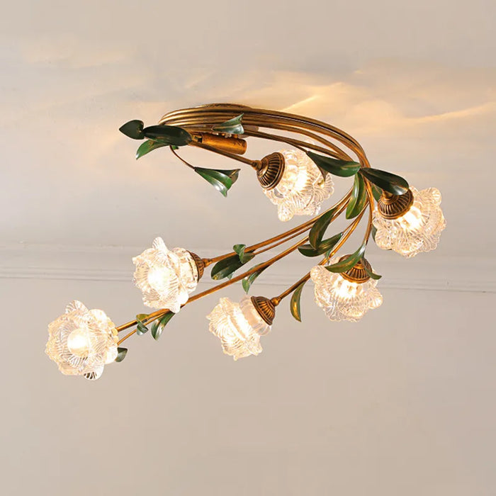 Plafonnier LED Fleurs en Verre Nordique "Viridiplantae"