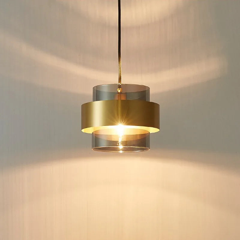 Lustre LED Élégant Nordique en Verre Doré - Décoration Intérieure de Luxe