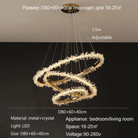 Lustre Nordique de Luxe en Cristal - Décoration Moderne