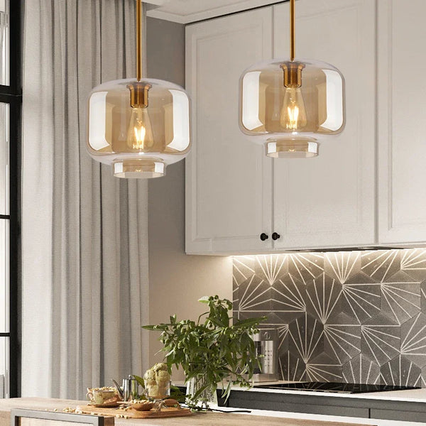 Suspension Design Nordique en Verre LED - Luminaire Décoratif d'Intérieur
