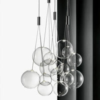 Suspension LED Sandyha avec Boules de Verre pour Décoration Intérieure