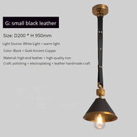 Lustre moderne en cuir avec suspension lumière et verre cristal de luxe