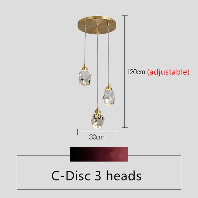 Lustre en cristal nordique LED pour un intérieur élégant