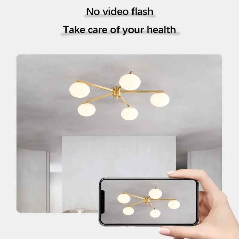 Galet Crème Suspension Luminaire LED en Verre Français Cuivre - Édition Luxe