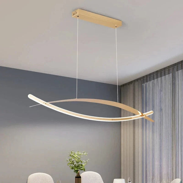 Lustre LED Moderne Plaqué Or/Chrome Suspendu Luminaire Boutique - Éclairage de Luxe