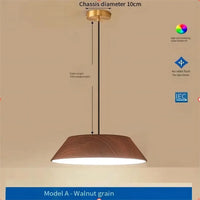 Lustre LED nordique en bois de noyer pour salle à manger et barre Wabi Sabi Art café table suspension