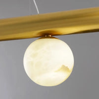 Lustre de bar long et luxueux en marbre véritable - Style post-moderne.
