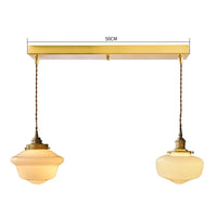 Suspension LED verre blanc.