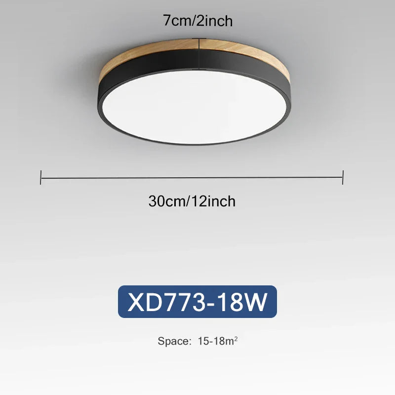 Plafonnier Nordique LED en Bois à 7 Couleurs pour Salon - 3 Lumières Ajustables - Idéal pour Chambre et Couloir