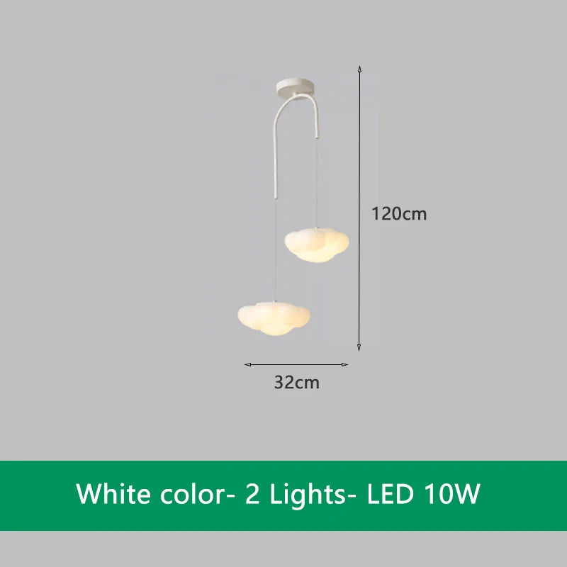 Lustre nuage vert télécommandé pour salle à manger