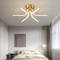 Plafonnier LED en cuivre au design contemporain