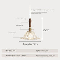 Suspension luminaire nordique en bois, verre et laiton - Style rustique moderne