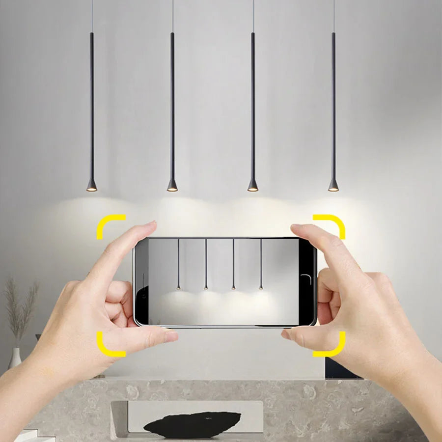 Suspension LED Art Créatif - Long Tube Lumineux