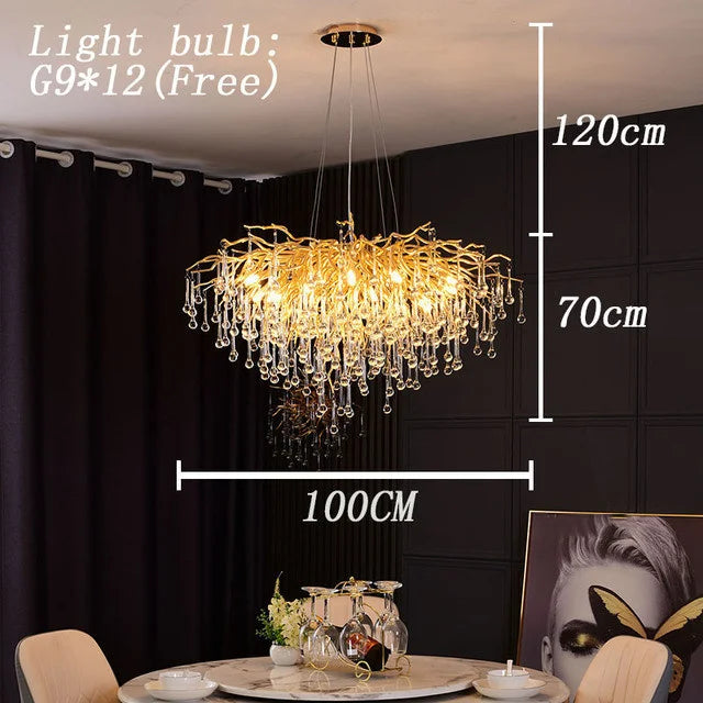 Lustre en Cristal LED de Luxe Moderne pour un Intérieur Élégant