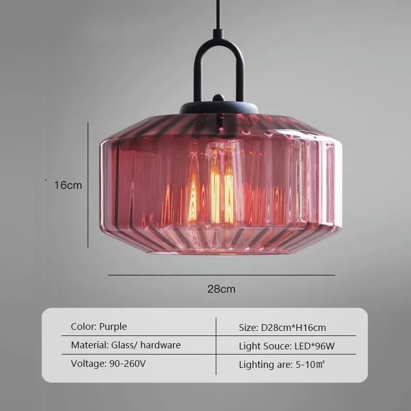 Suspension LED Nordique Rétro en Verre pour Intérieur Loft