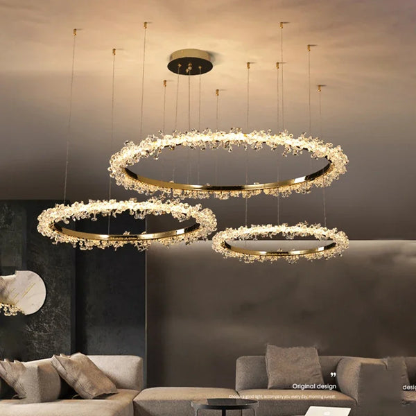 Lustre Nordique de Luxe en Cristal - Décoration Moderne