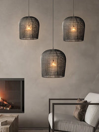Suspension japonaise Wabi Sabi en rotin artisanal