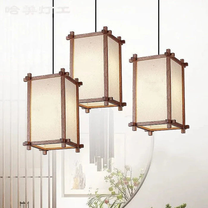 Suspension Loft Vintage Asiatique Zen en Bois Décorative - Édition Exclusive