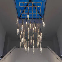 Lustre LED de Luxe Moderne en Cristal pour Escalier