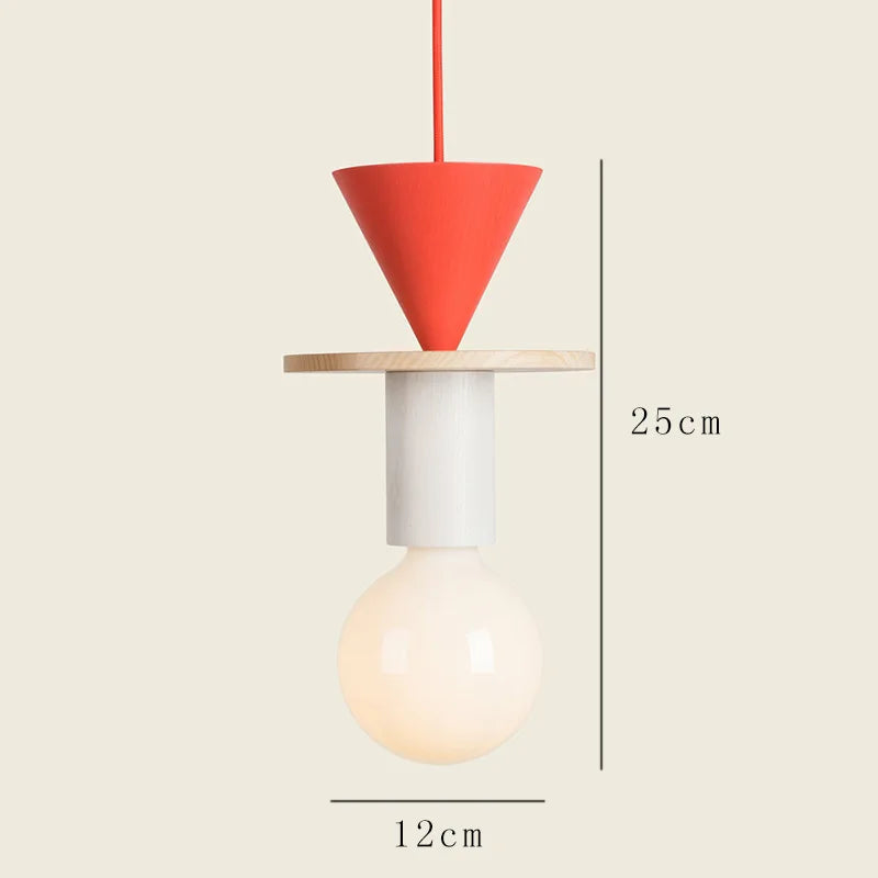 Lampe nordique en bois - Suspension LED - Décoration lumineuse pour la maison