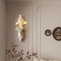 Applique murale vintage française en plâtre avec éclairage LED