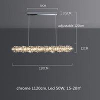 Lustre Moderne en Cristal K9 avec Suspension et Télécommande Dimmable