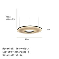 Lustre moderne Iris LED en tissu pour décoration d'hôtel