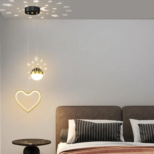 Lustre de luxe moderne minimaliste avec projection de ciel étoilé