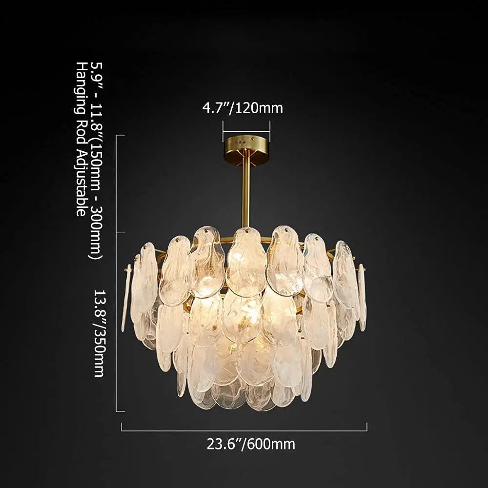 Lustre Nordique de Luxe en Métal avec Cristaux LED Suspendu - Collection Prestige
