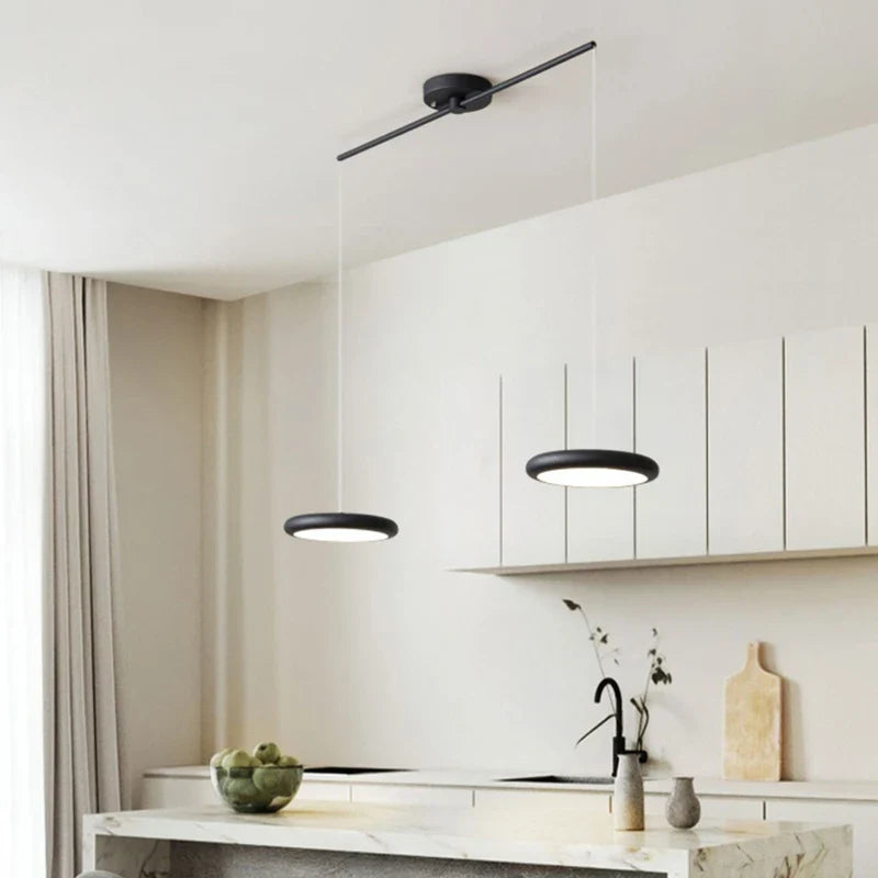 Lustre LED Nordique Vert 1-3 Tête Disque Suspension - Luminaire Design pour Salon, Chambre, Cuisine - Décor Maison