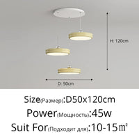 Suspension de luxe moderne dimmable avec abat-jour circulaire en fer - Collection Élégance contemporaine
