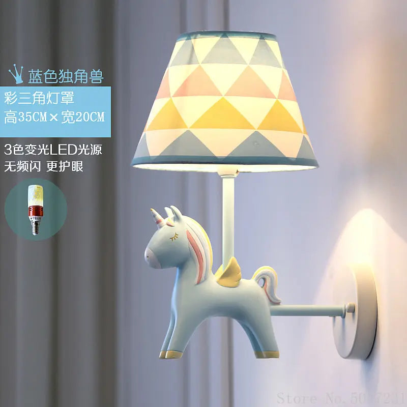 Applique Murale Licorne LED - Décor Nordique Anime