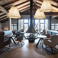 Lustre rétro en tissu d'art baril pour décoration intérieure