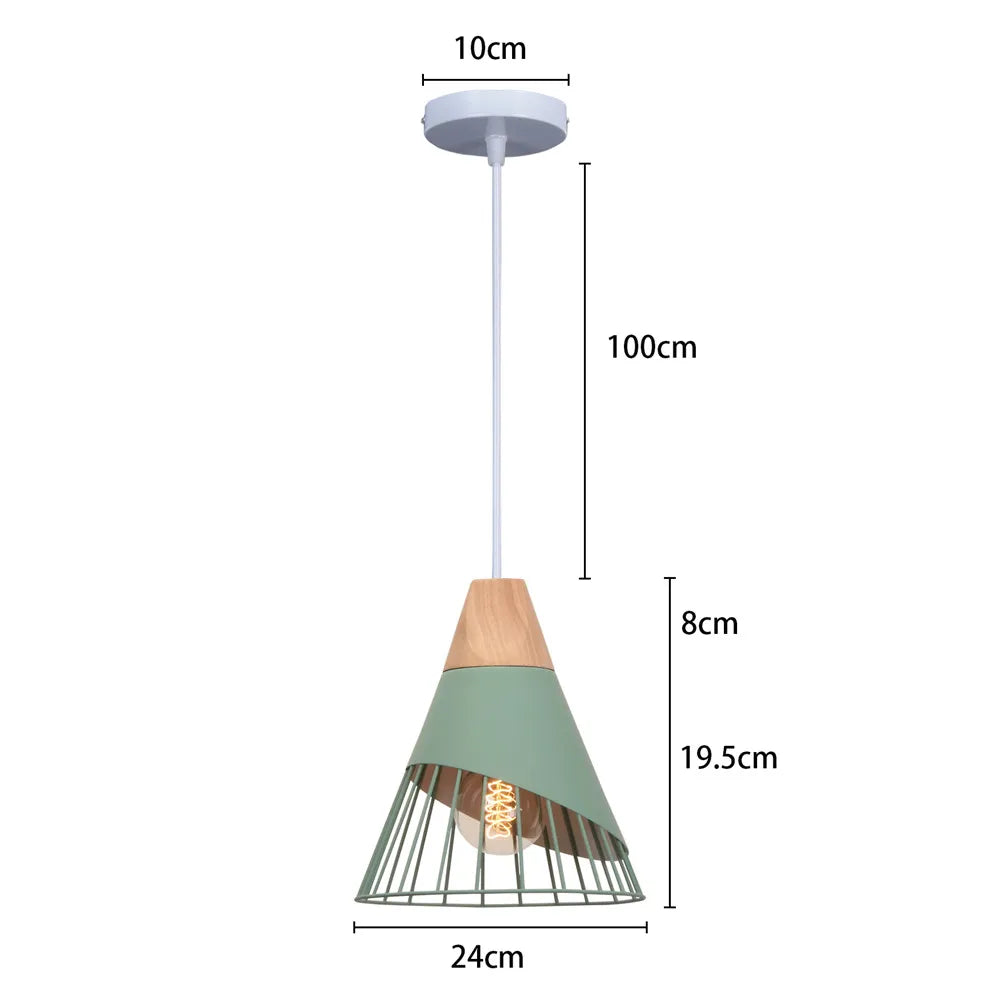 Suspension nordique en bois et métal - Vert éclatant