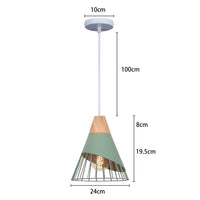 Suspension nordique en bois et métal - Vert éclatant