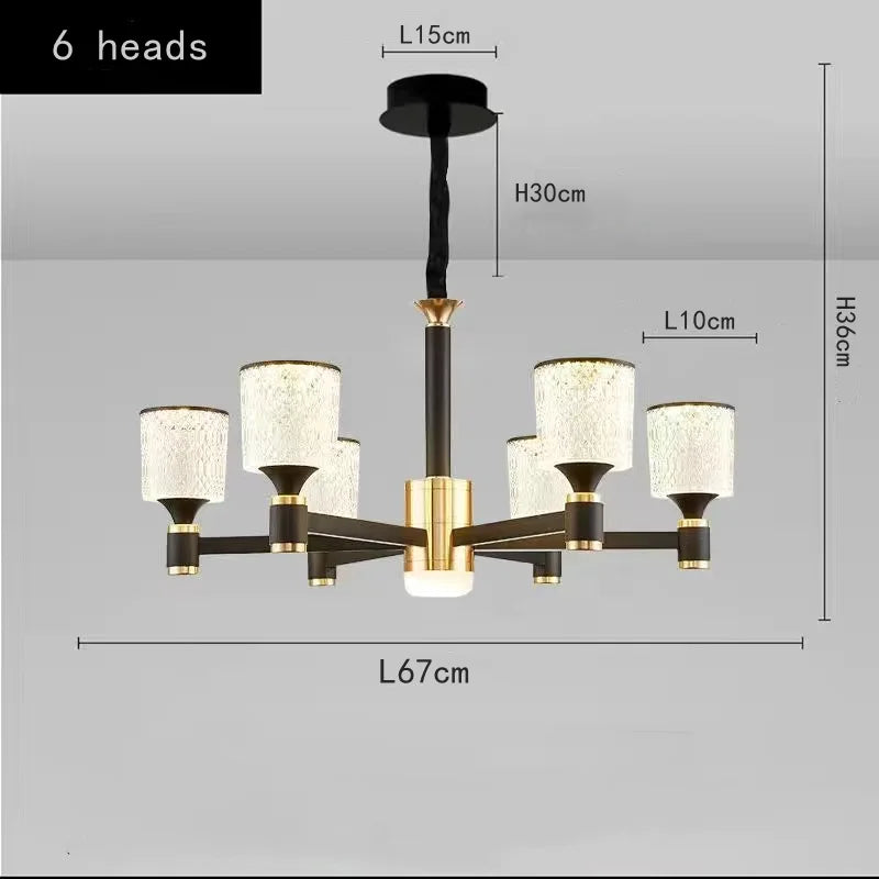 Lustre Nordique Luxe en Cristal Or et Noir