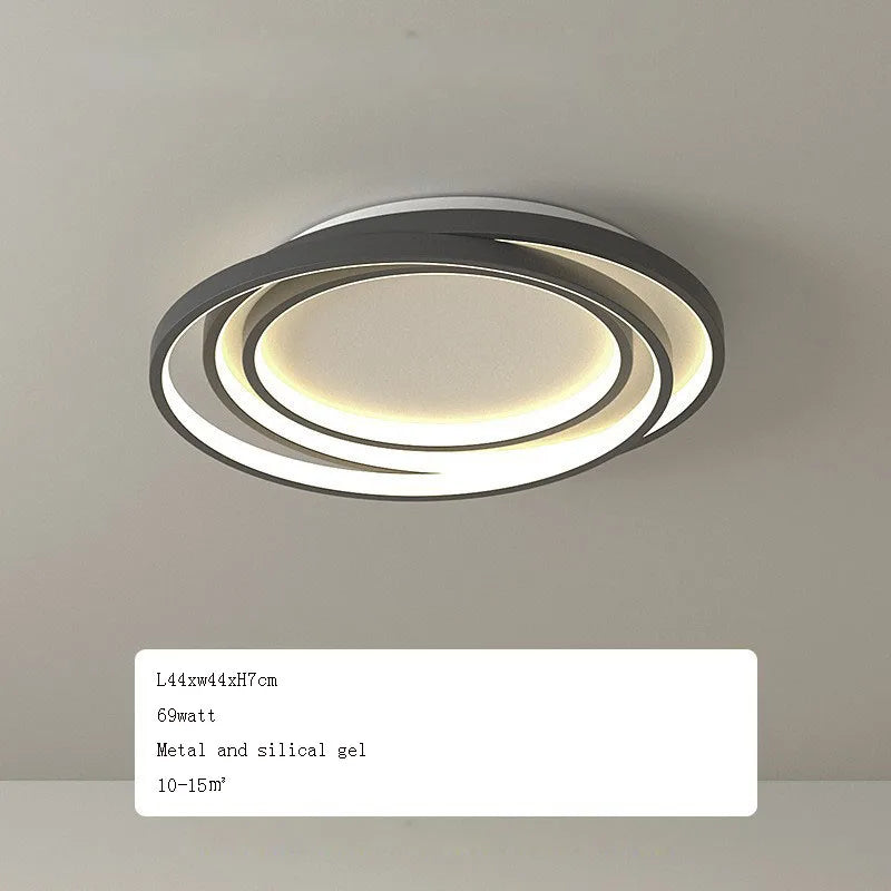 Plafonnier LED nordique moderne pour chambre, salle à manger, cuisine - noir et blanc