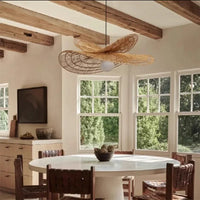 Suspension lumineuse en rotin tissé à la main - Collection Wabi-Sabi - Pour décorer votre intérieur de manière créative