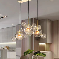 Lustre LED Boules en Verre Design Moderne Éclatant