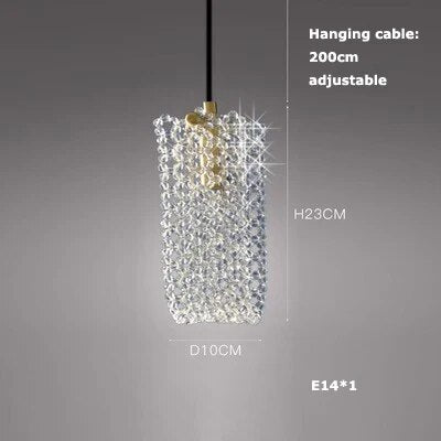 Lustre LED en Cuir et Verre
