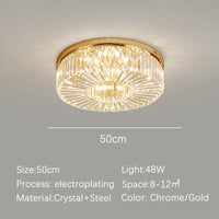 Lustre moderne Or Lustre Luxe Cristal LED Dimmable