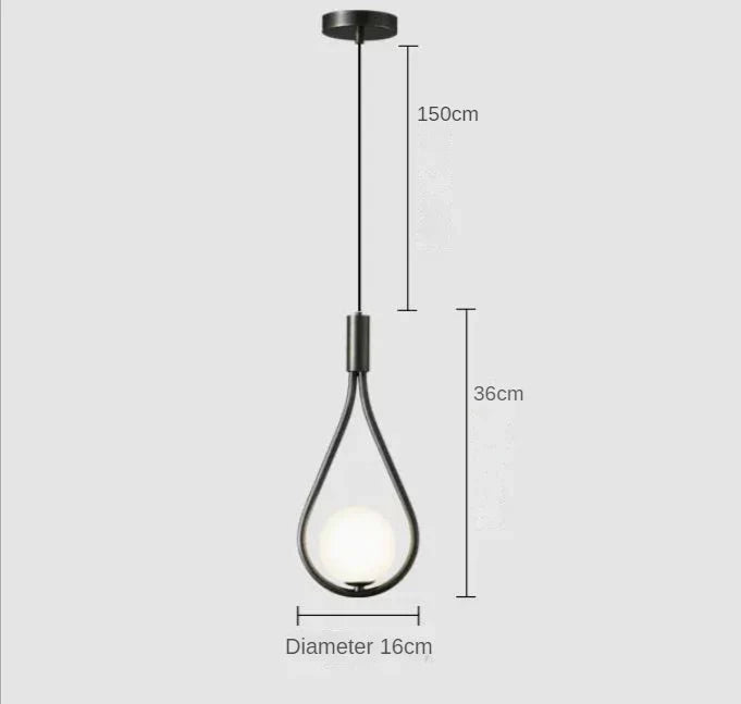 Suspension boule de verre pour une chambre élégante
